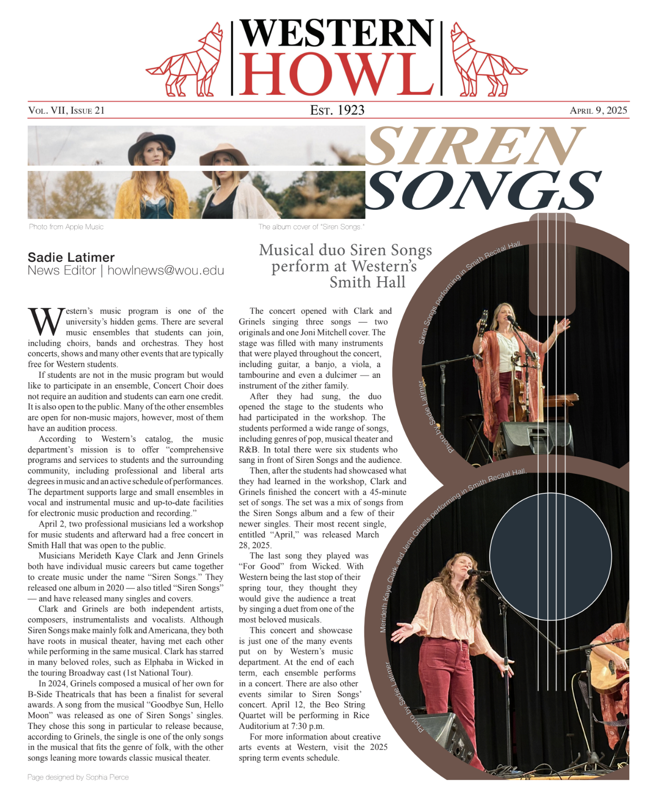 Western Howl Vol. VII, Issue 21 - April 9, 2025